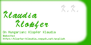 klaudia klopfer business card